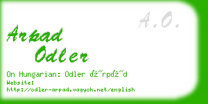 arpad odler business card